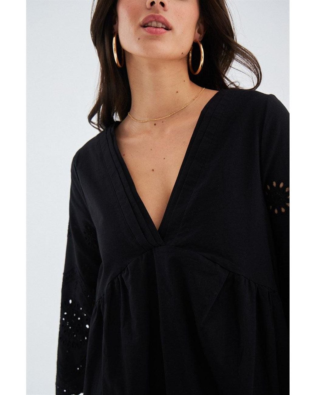 Peraluna Black Hiromi Pure Cotton Mini Dress