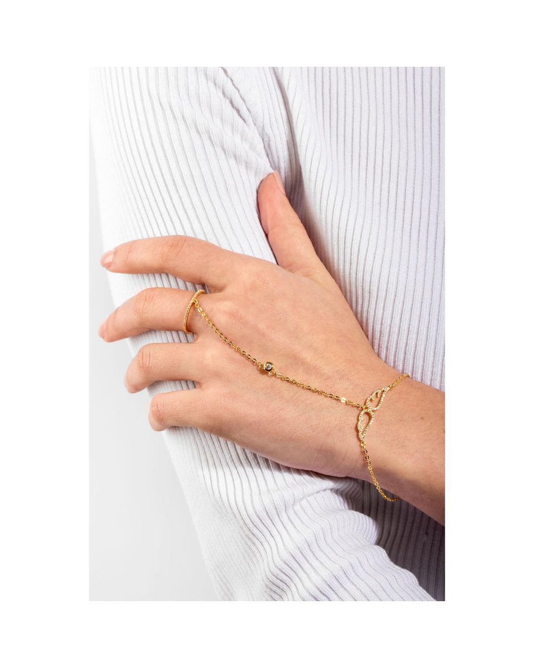 Saachi Pink Angel Wing Ring Bracelet Set