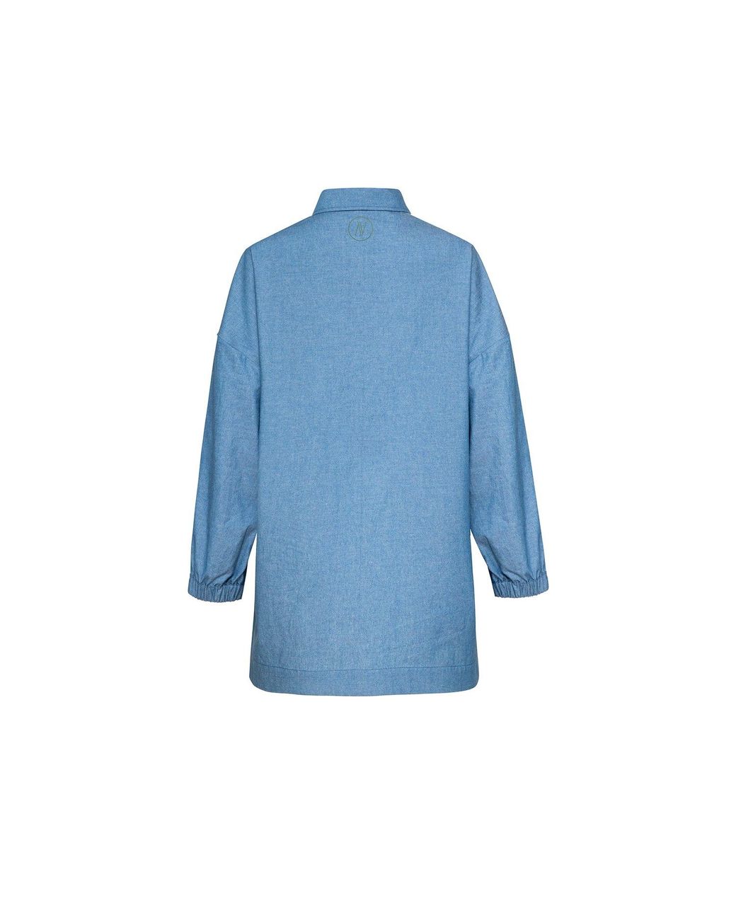 Audrey Vallens Blue Oversize Shirt With Snaps