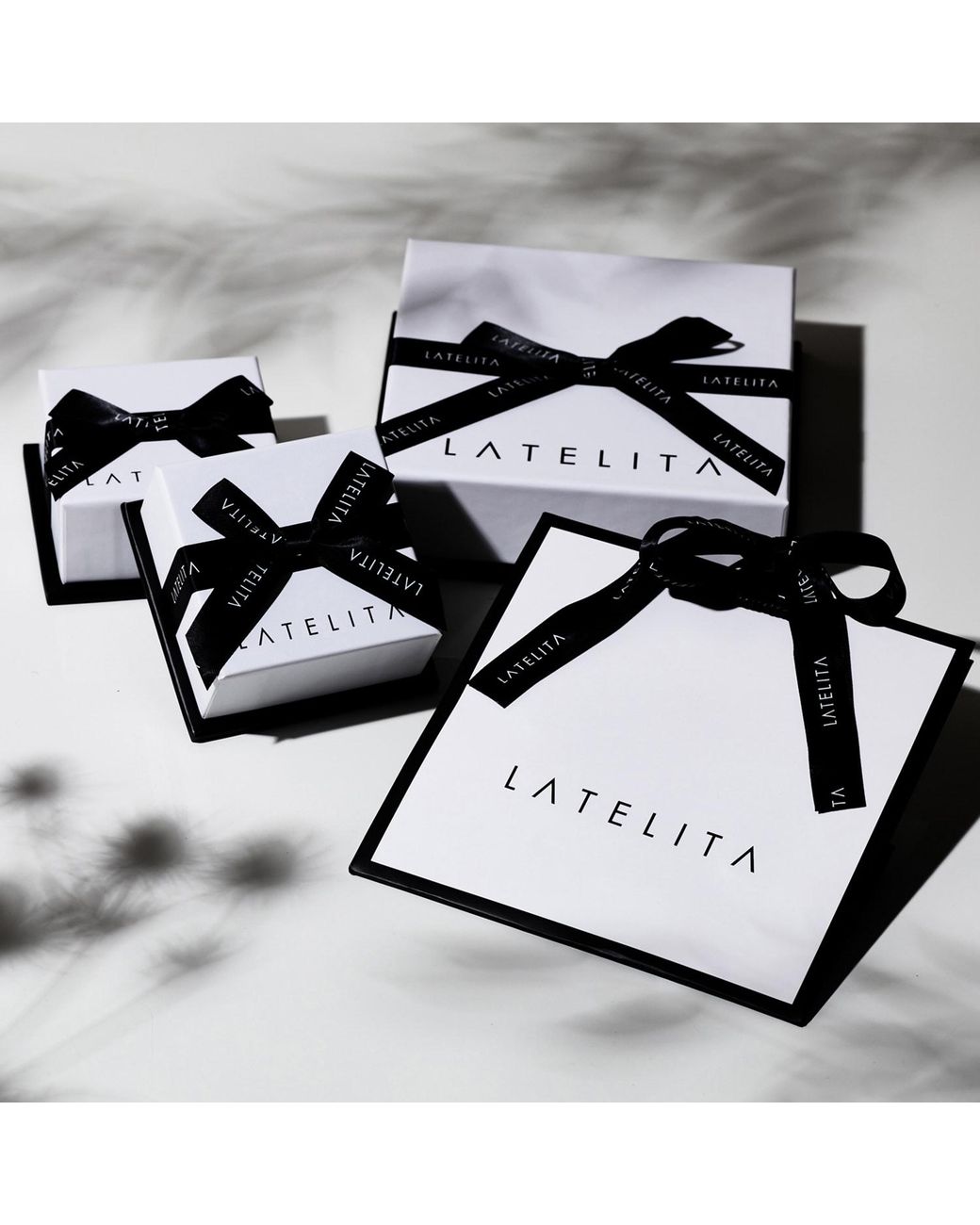 Latelita London White Frida Opal Drop Earrings