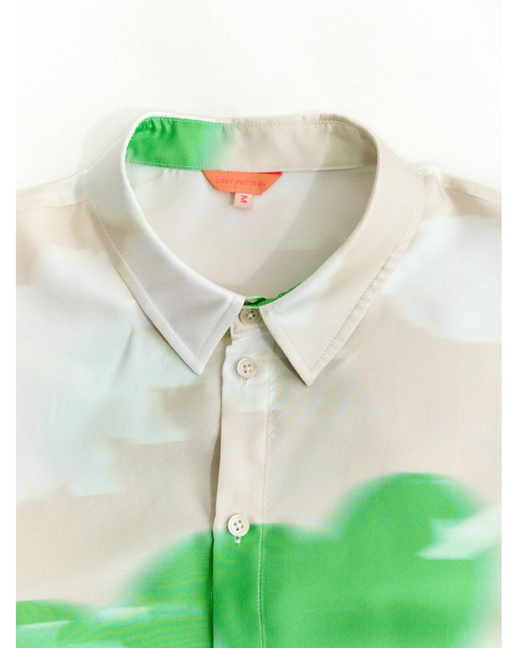 Lost Pattern Green Frida's Dream Oversized Silk Shirt