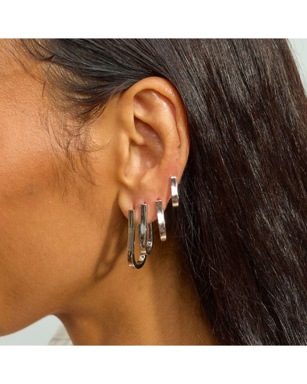 Lucy Quartermaine Metallic Solid Sterling Petal Hoops Small