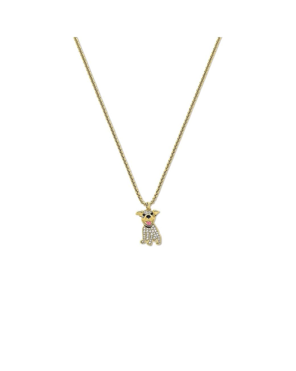 Cloud Haven Metallic Mini Cz Smiling Pittie Pendant Necklace