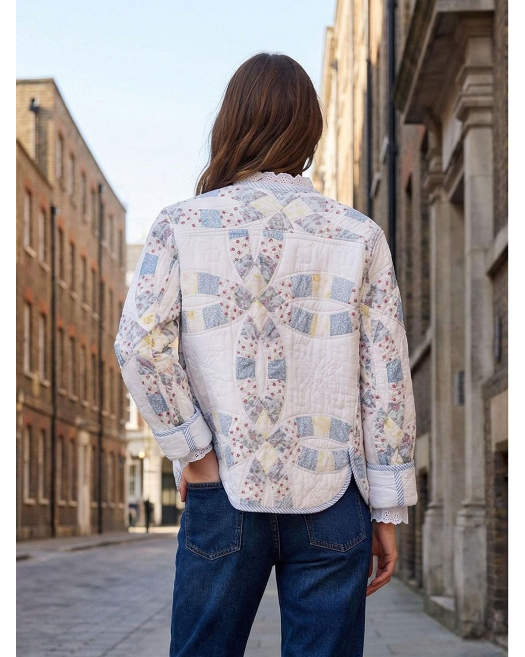 The Well Worn Blue Chloe Jacket – Reworked Patchwork Quilt
