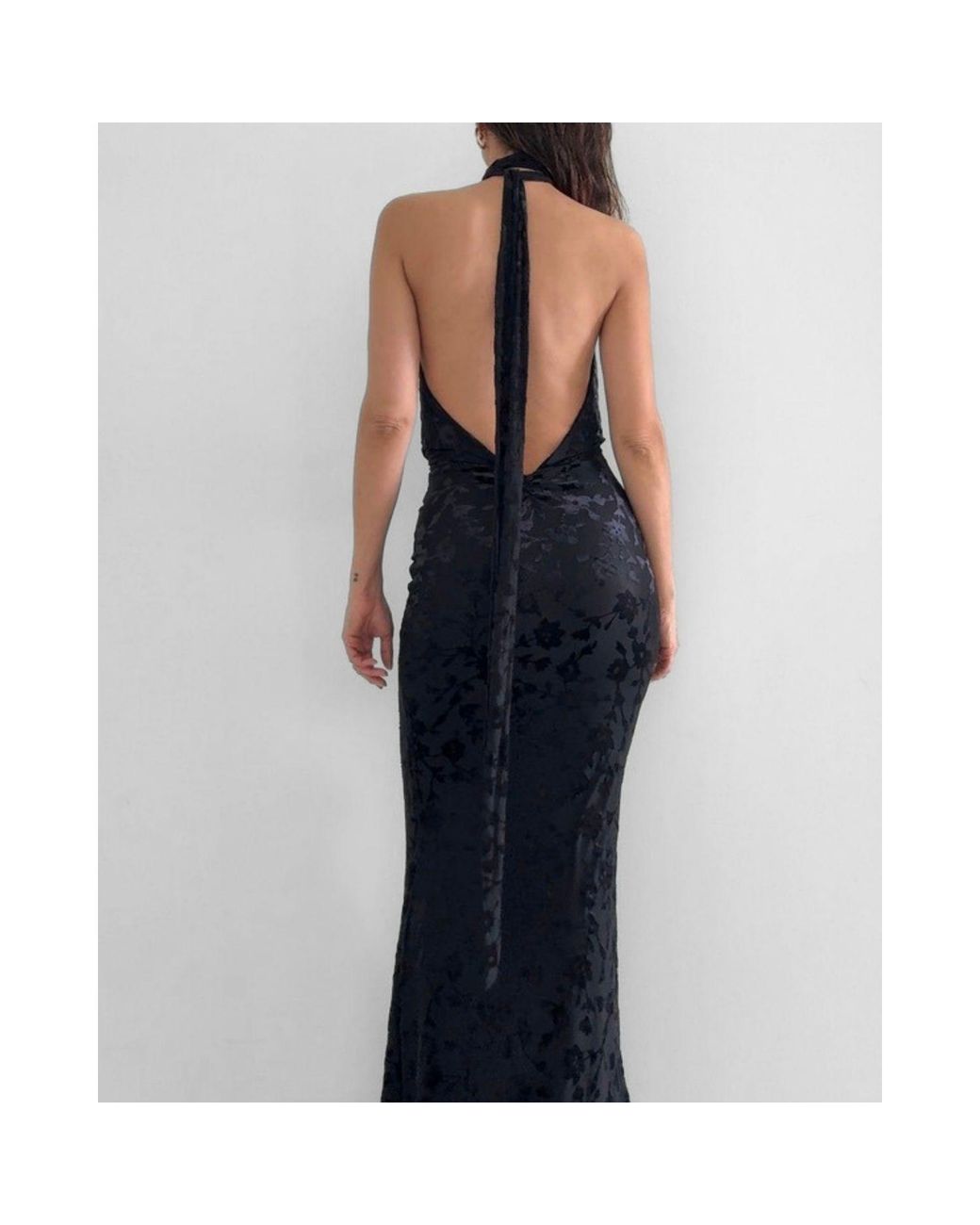 Alia Studio Black Moon Devore Velvet Maxi
