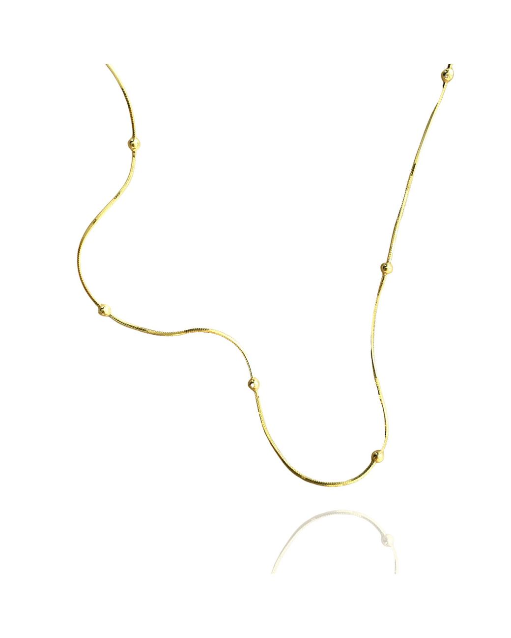 Spero London Metallic Italian Fine Chain Sterling Satellite Beaded Necklace