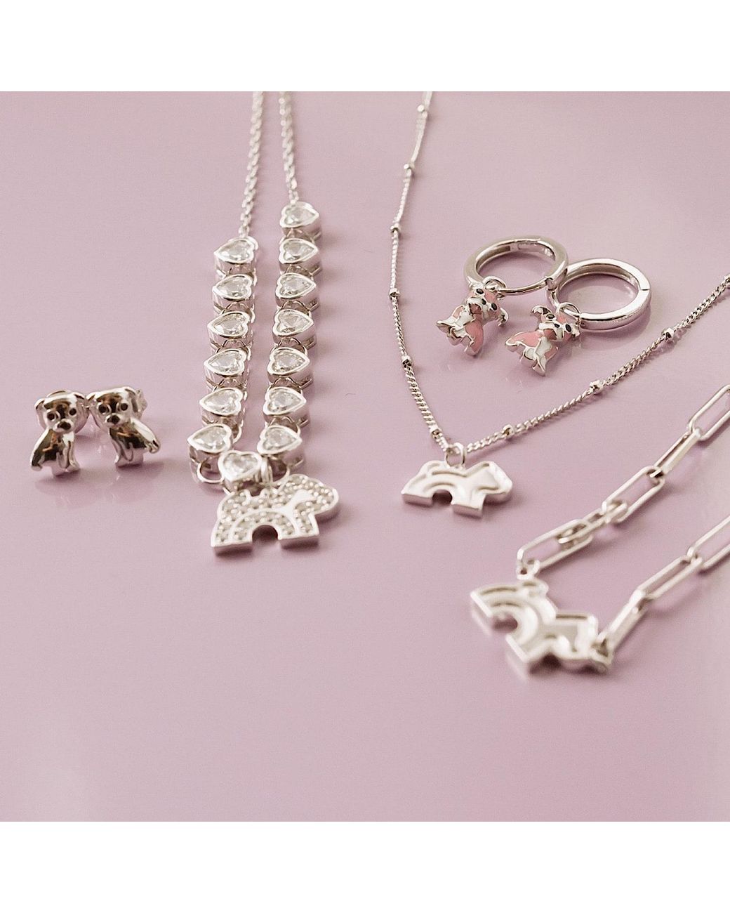 Cloud Haven Metallic Pit Bull Stud Earrings