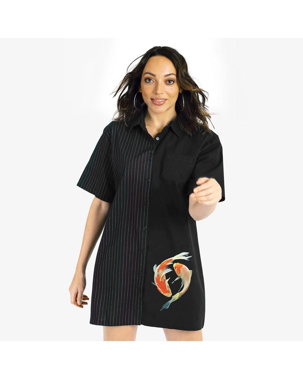 Zenzee Black Two Tone Shirt Dress