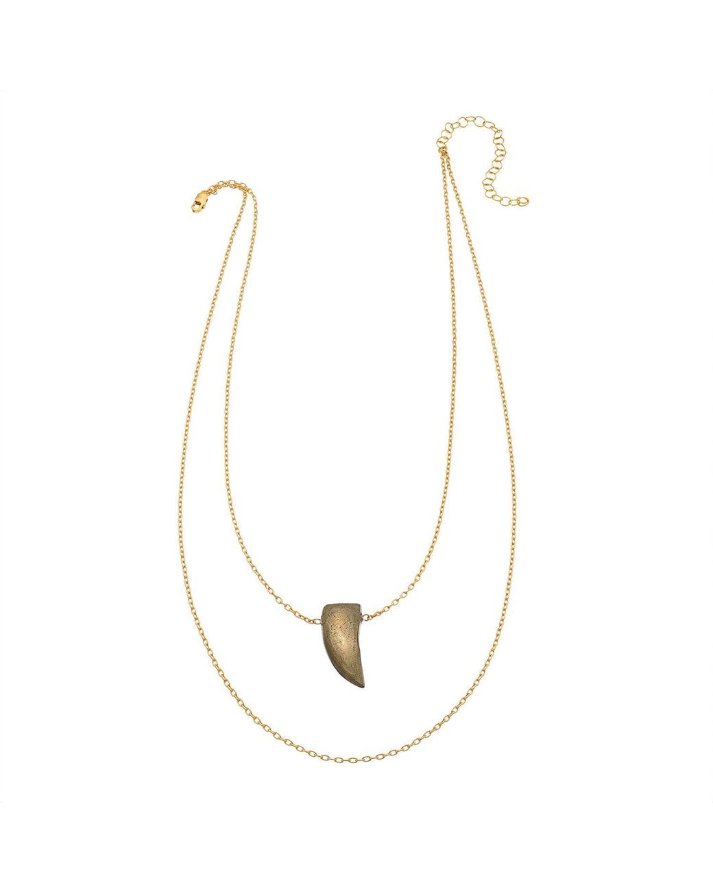 Heather Hawkins Jewelry Metallic Little Gemstone Horn Drape Necklace