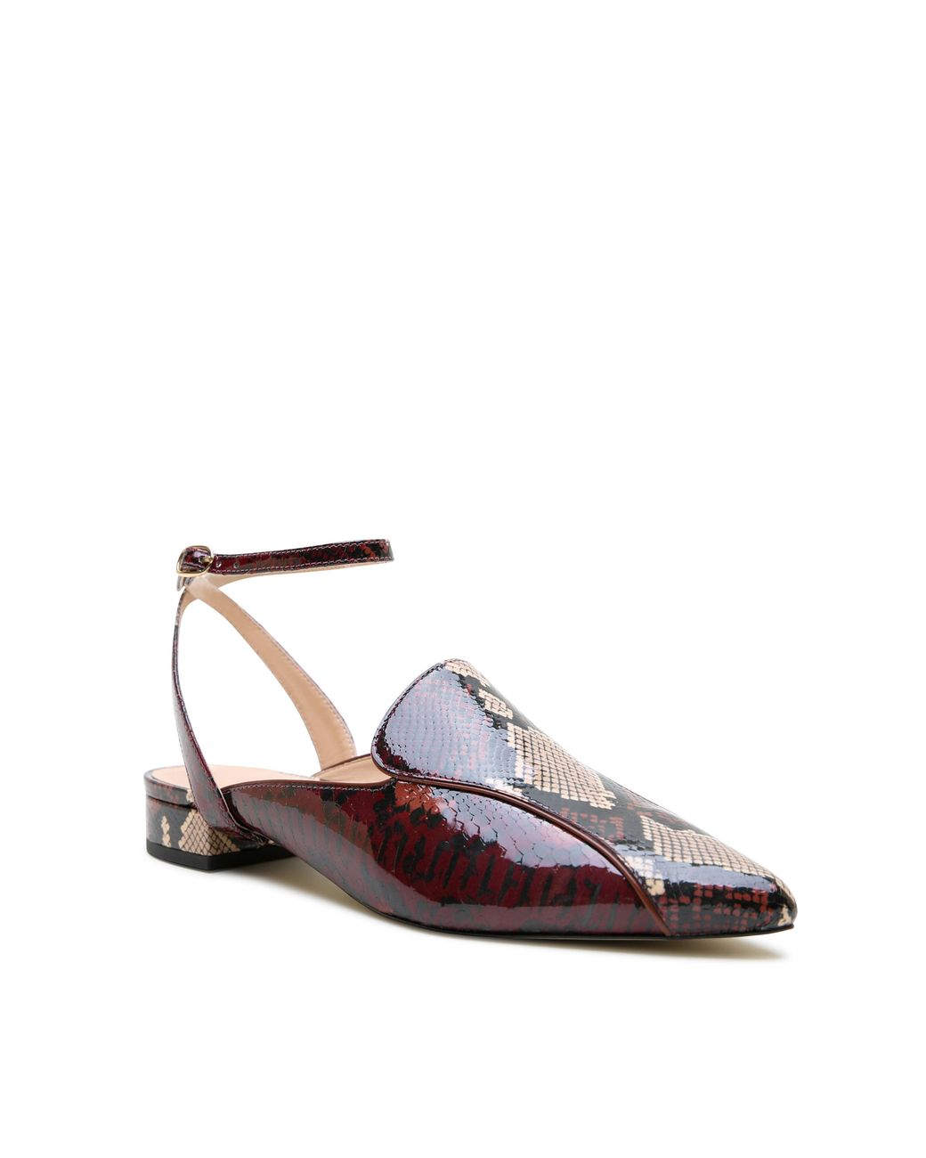 Alterre Brown Burgundy Python Marilyn Pointed Loafer