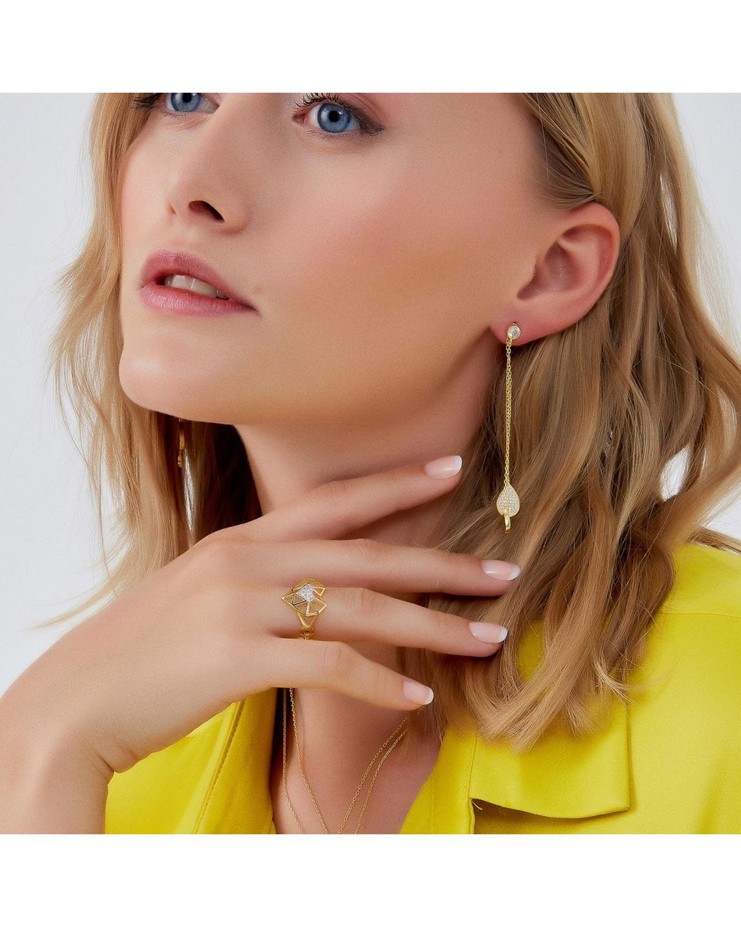Spero London Metallic Geometric Heart Adjustable Ring