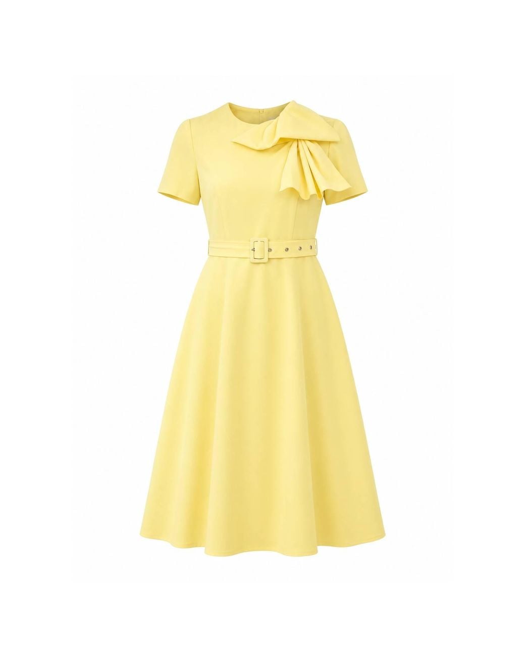Girl In Mind Yellow Sorelle Belted Midi Dress
