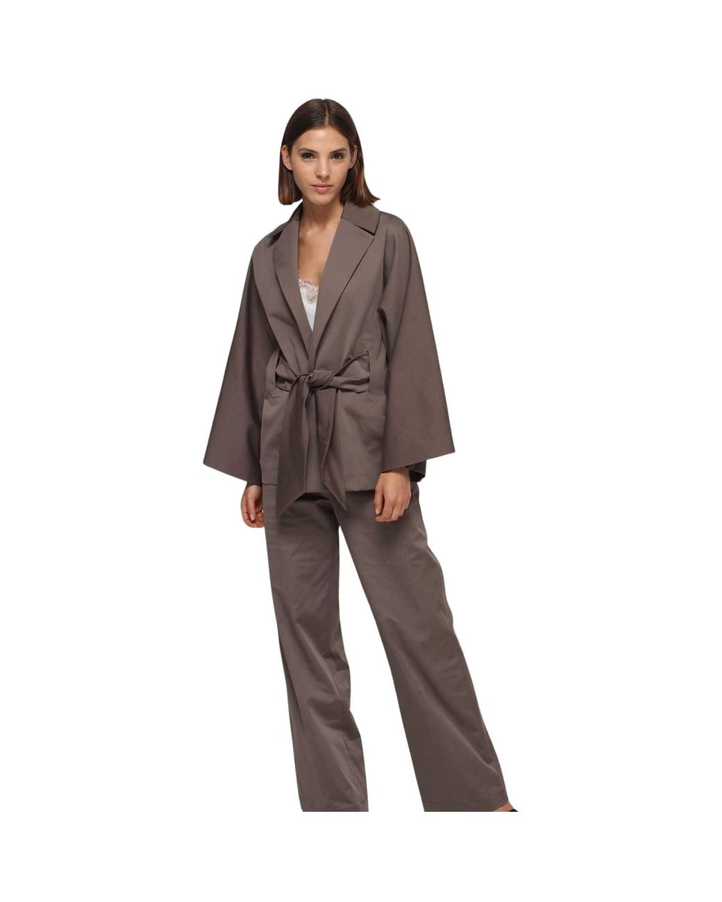 Humans & Land Brown Taupe Kimono Jacket