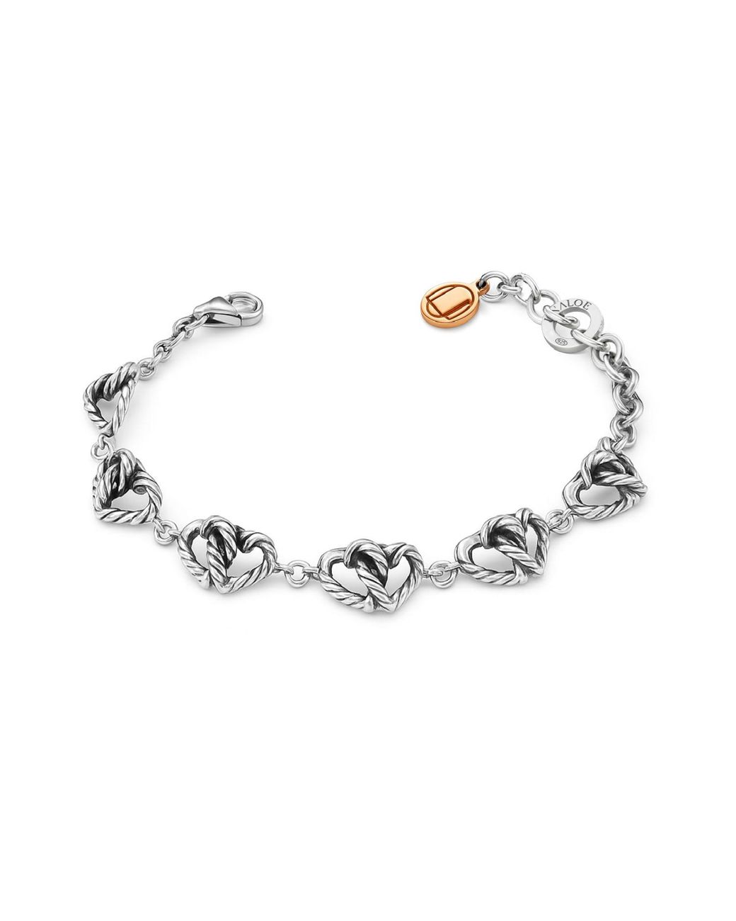 Unaloe Metallic Intertwined Hearts Bracelet