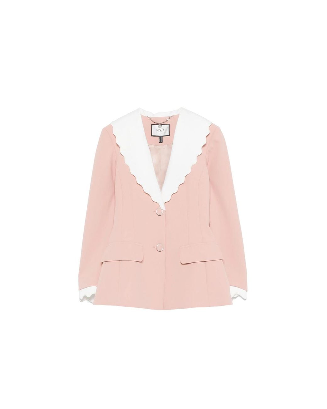 Nissa Pink Single-Breasted Fitted Blazer