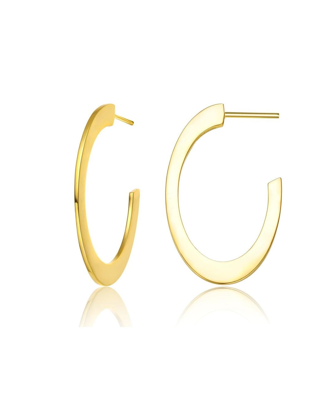 Genevive Jewelry Metallic Rachel Glauber Plated Large Open Hoop Earrings