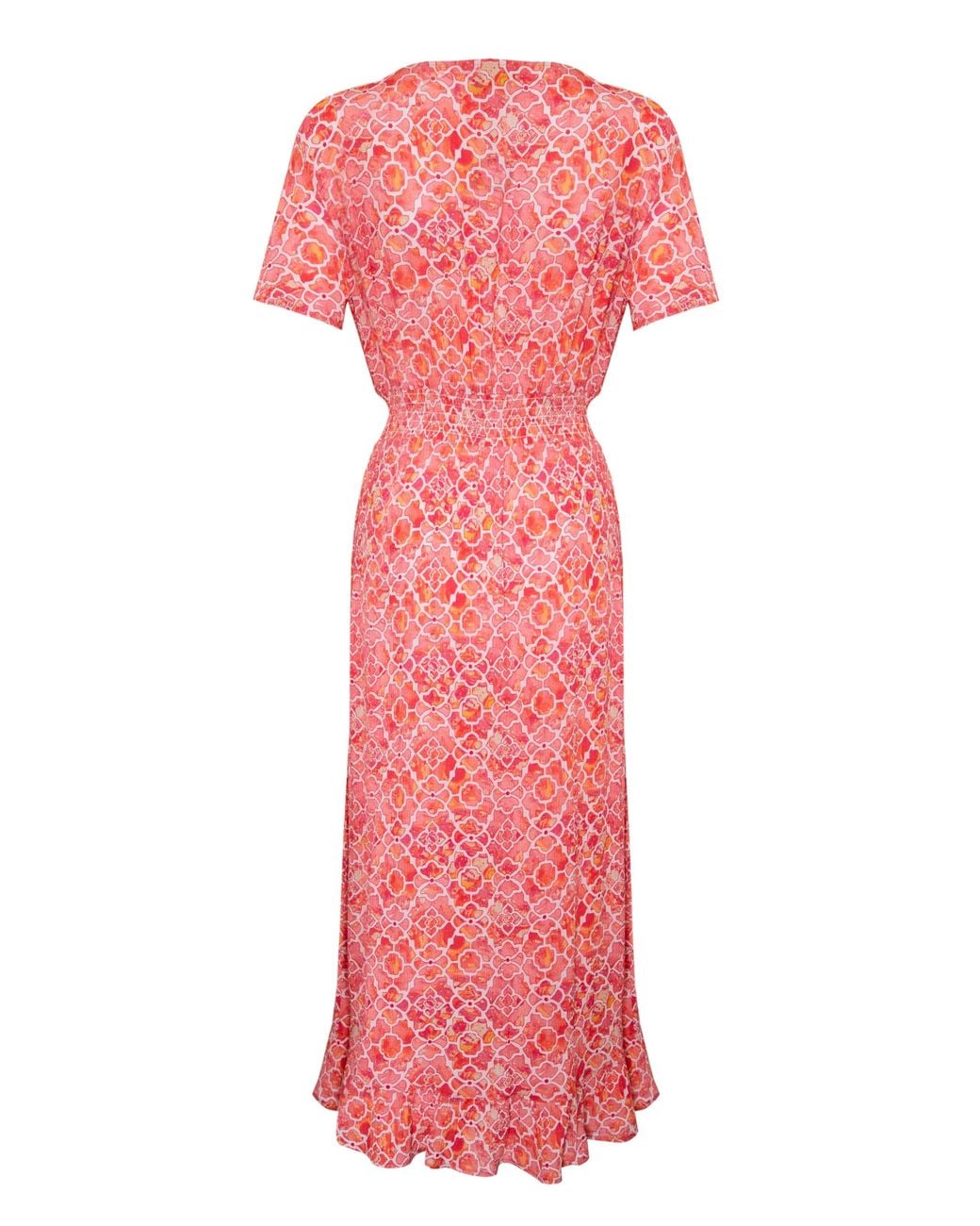 Sophia Alexia Pink Marble Mosaic Croatia Crinkle Midi Dress