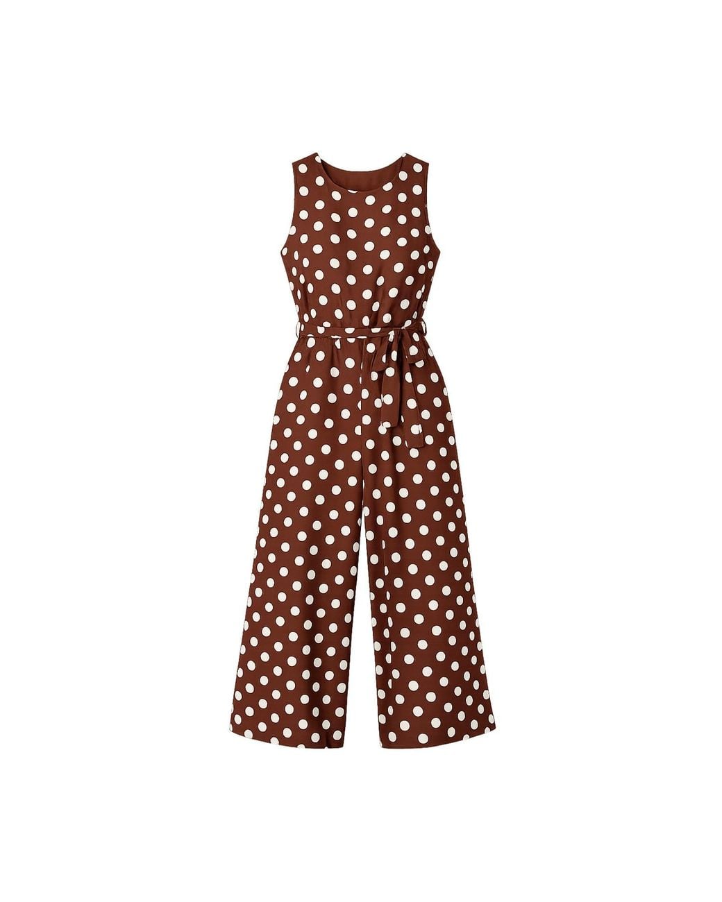 Yumi' Red Polka Dot Culotte Jumpsuit