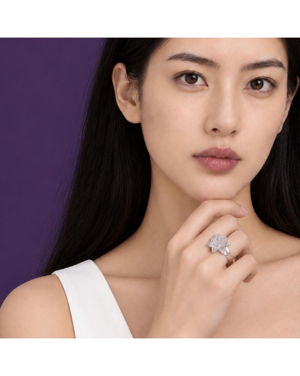 Yieon White Lily Fine Filigree Ring