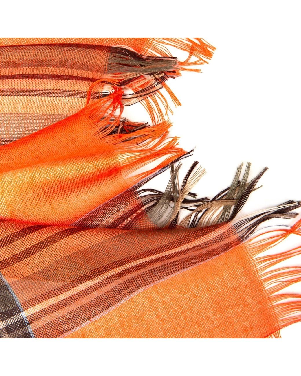 Kinalba Orange Weekender Stewart Cashmere & Silk Scarf