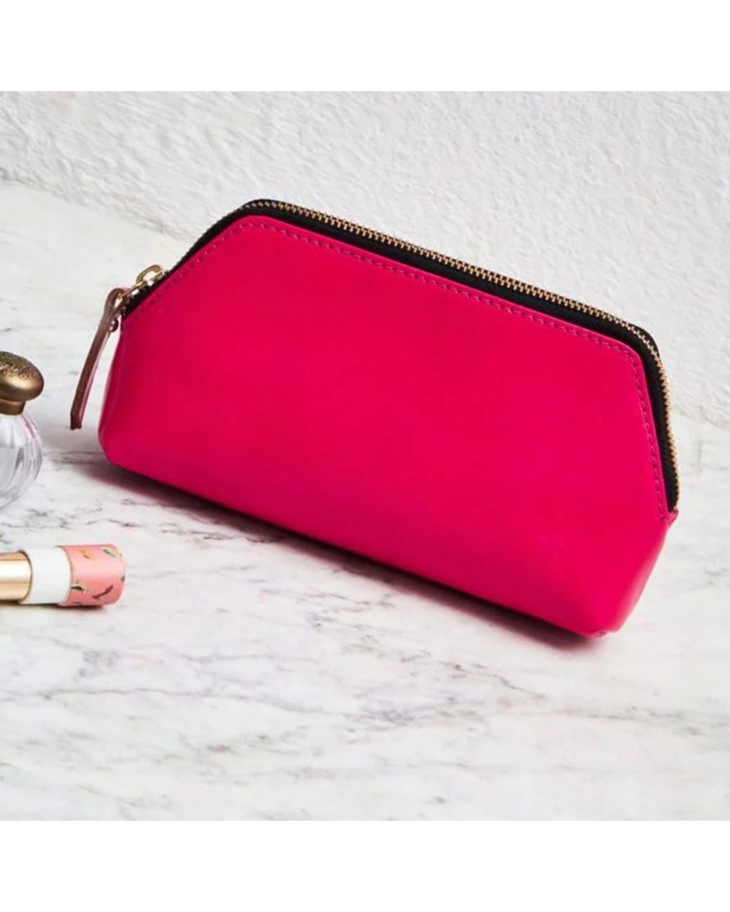VIDA VIDA Red Leather Make Up Bag- Let's Go Out Out