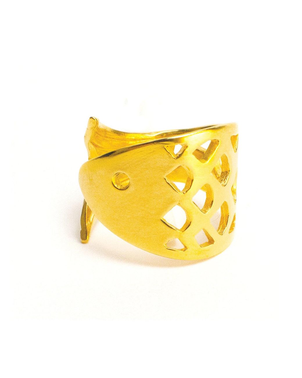 Lexi Jewelry Yellow Fresh Catch Sardine Fish Ring Adjustable & Reversible