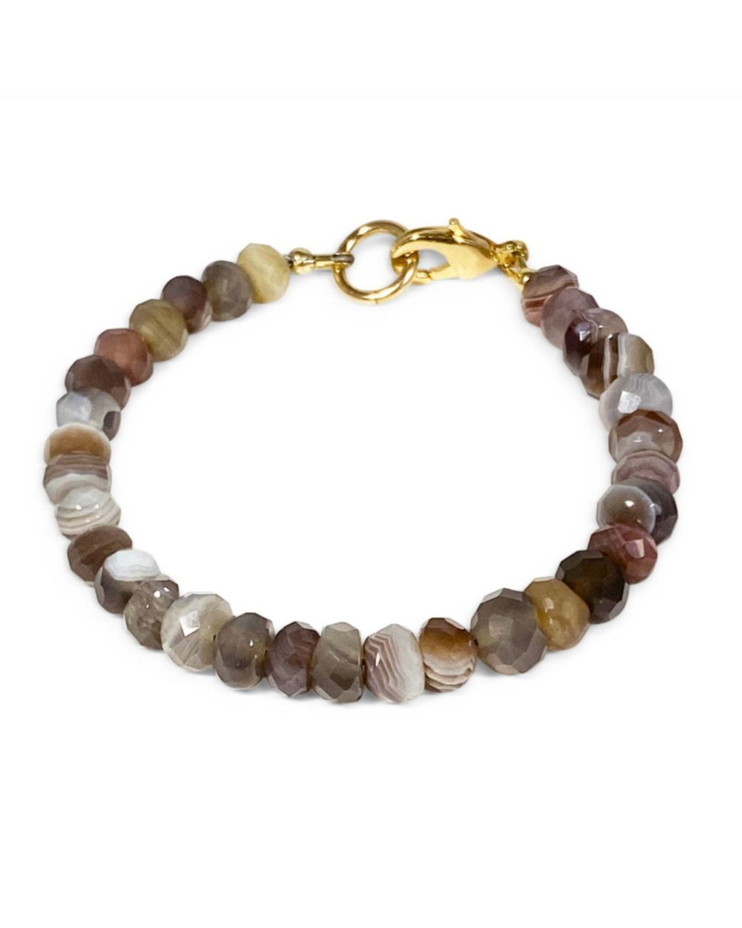 Rachel Nathan Metallic Neutrals Luxe: Faceted Botswana Agate Bracelet