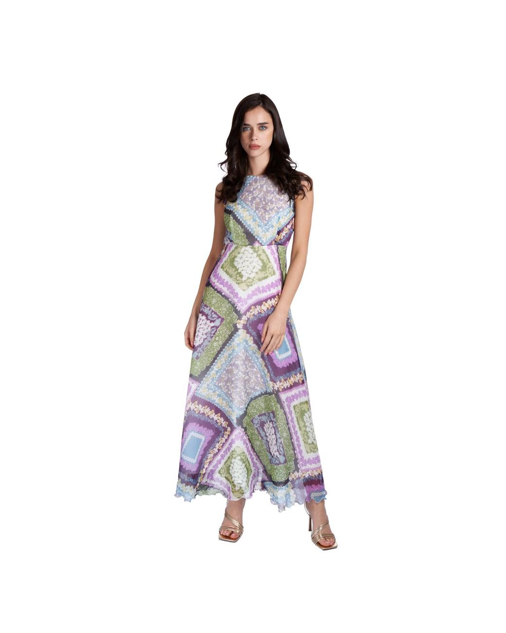 Sofia Tsereteli Purple Multi-color Silk Dress
