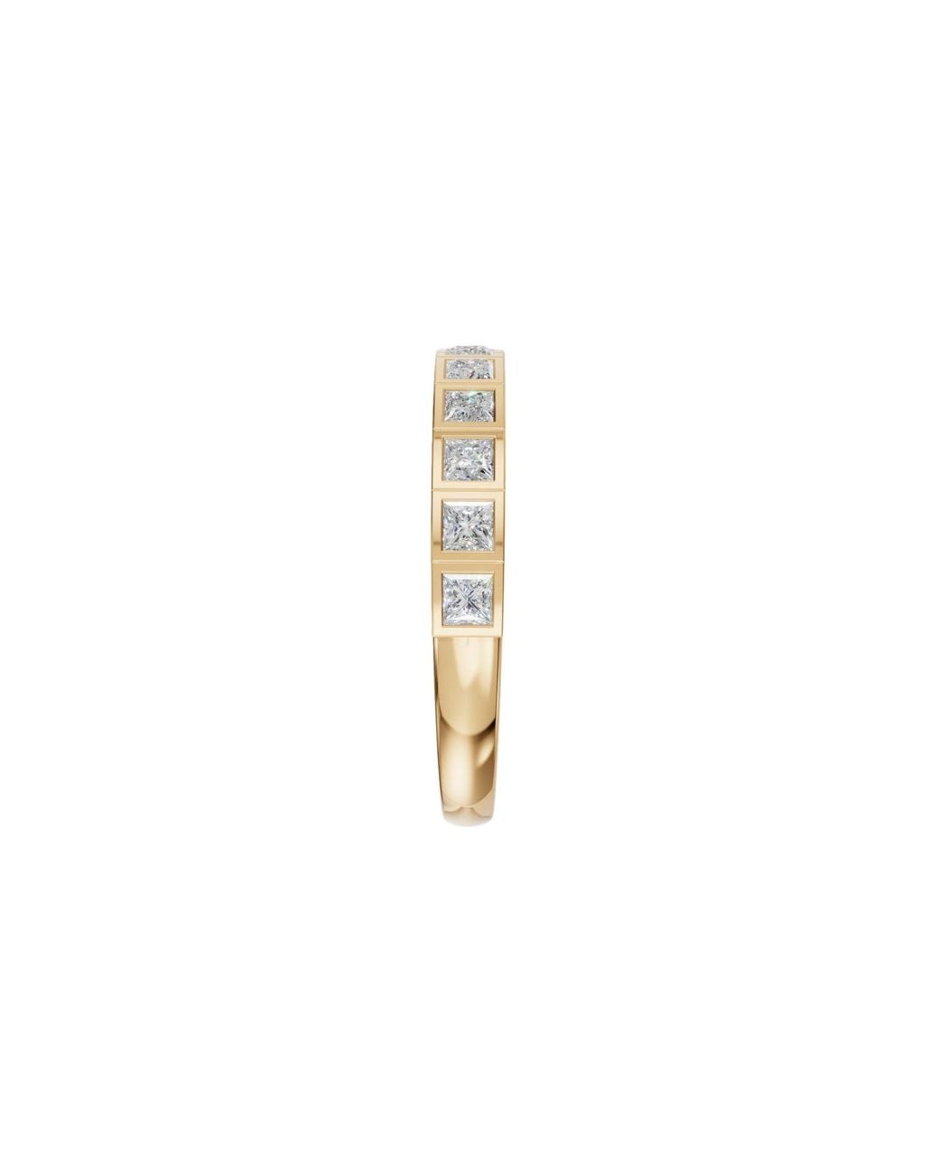 Aya Fine Jewelry Metallic Wren Princess Cut Lab Grown Diamond Channel- Set Stacking Band Ring