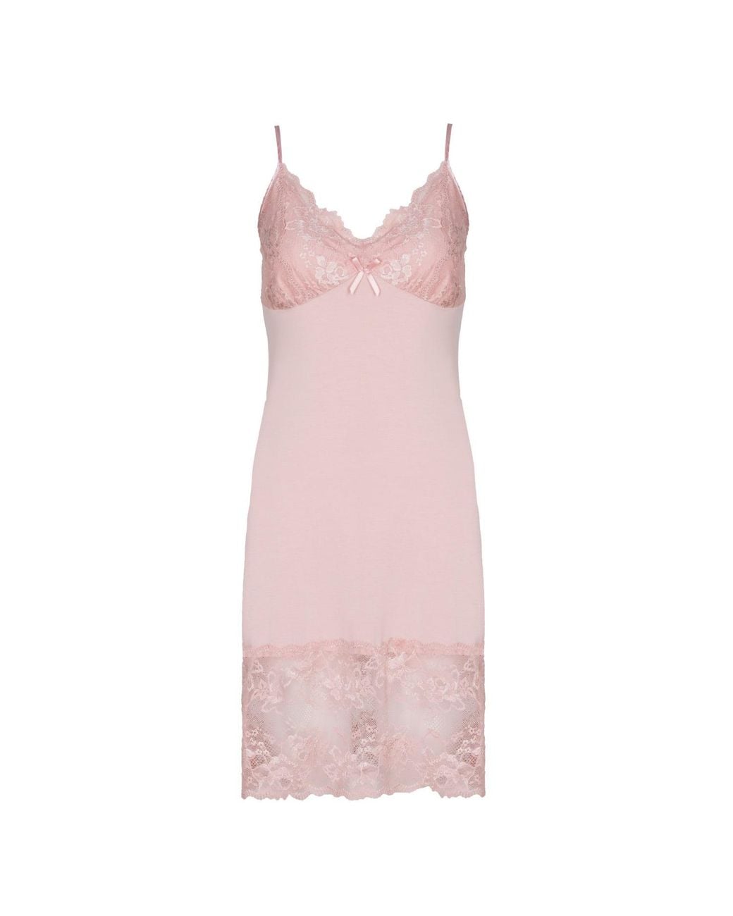 Oh!Zuza Pink Classic Lace Chemise Nightdress