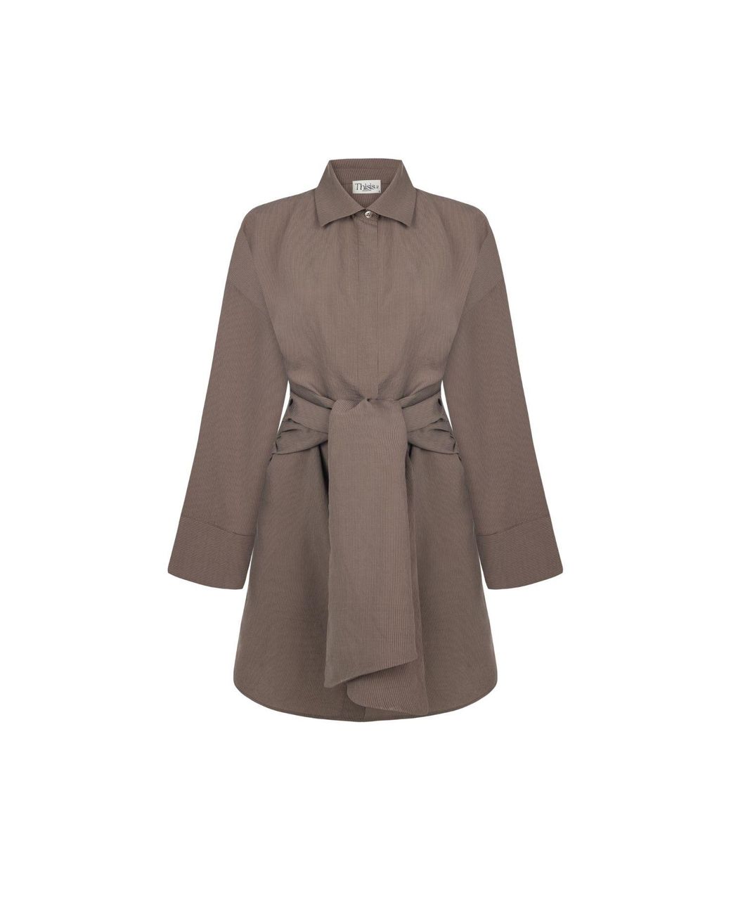 Thisisu Collection Brown Verda Shirt Dress – Striped