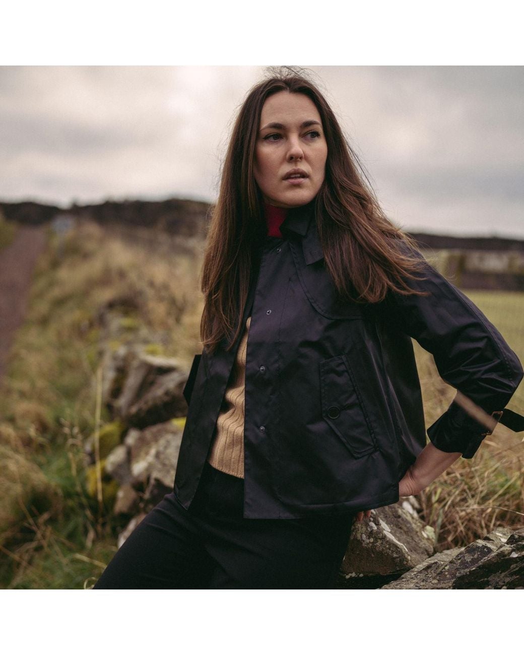 BEIRA Black Amelia Cropped Waterproof & Windproof Trench Jacket With Detachable Hood