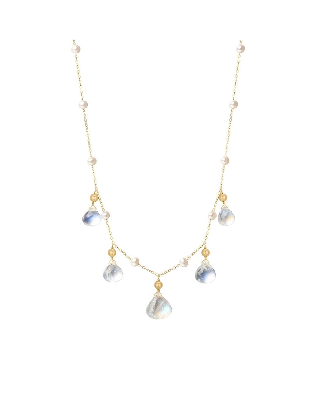Katy Faye Metallic Neutrals Vida Moonstone Necklace