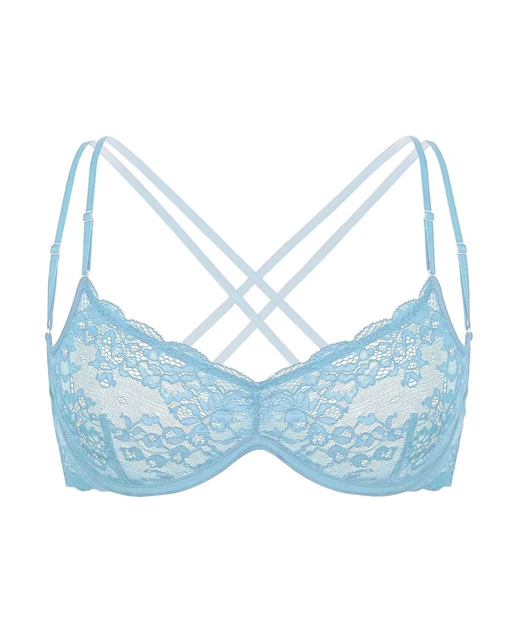 MONIQUE MORIN LINGERIE Blue Rush Sweetheart Bra Moonlit