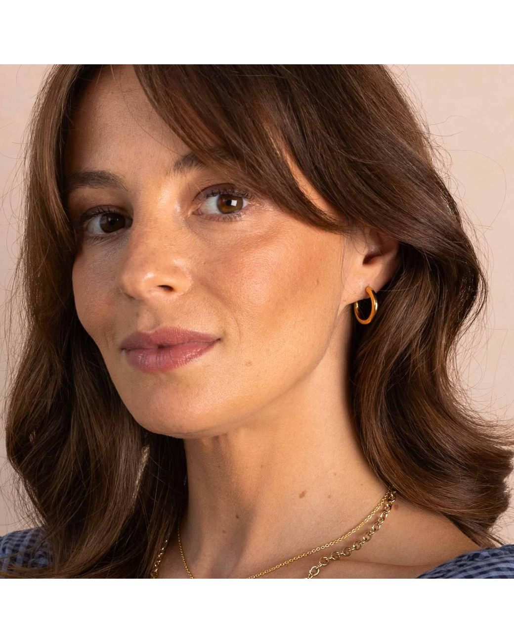 Auree Jewellery Metallic Fernshaw Vermeil Polished Hoop Earrings