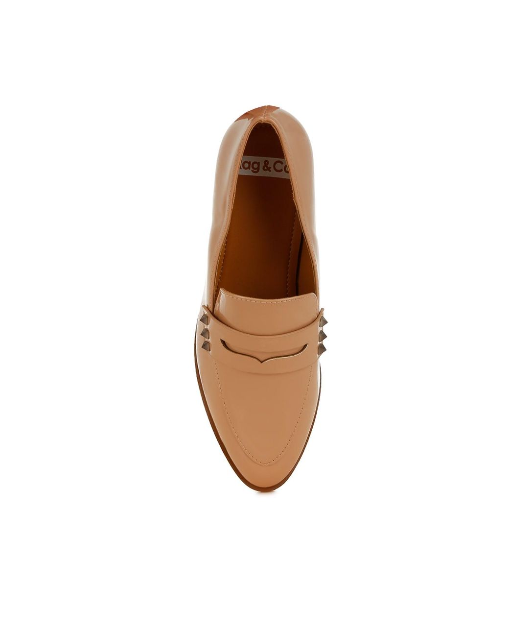 Rag & Co Natural Neutrals Noshiya Patent Pleather Penny Loafers