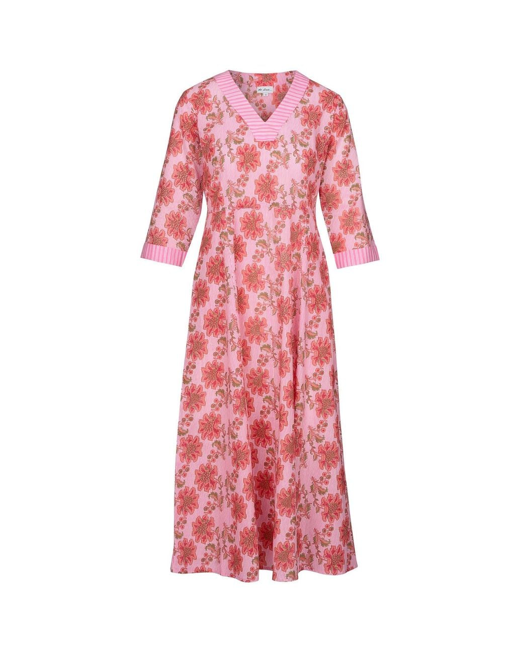 At Last Pink Cotton Rhonda Midi Dress