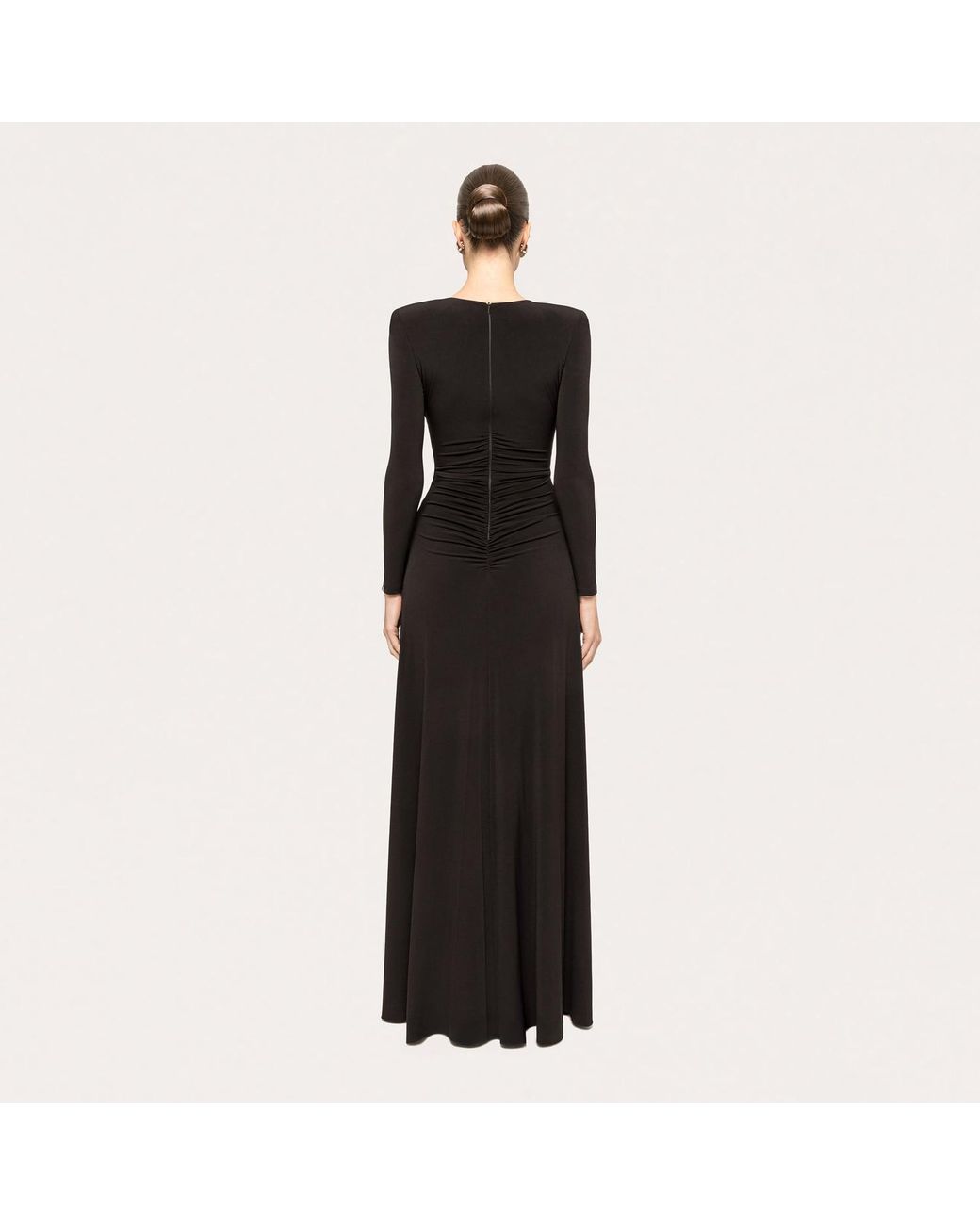 Nissa Black Crystal-Detail Maxi Dress