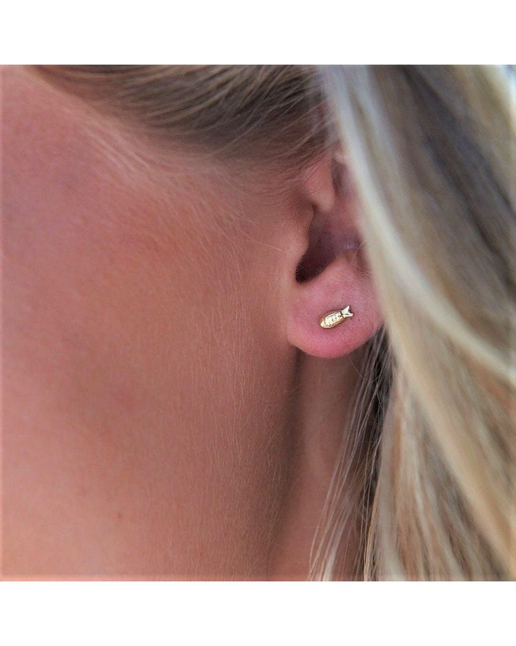 With Love Darling Metallic Fish Studs