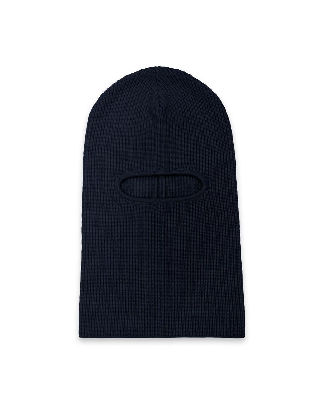 Paul James Knitwear Blue Merino Cashmere Aurelius Fisherman Rib Balaclava