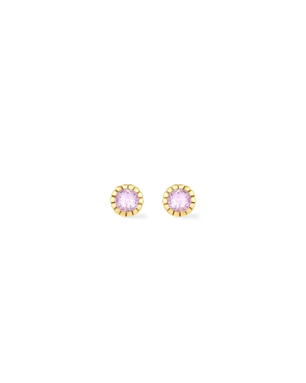 Dinny Hall Metallic Amethyst Chequerboard Stud Earrings