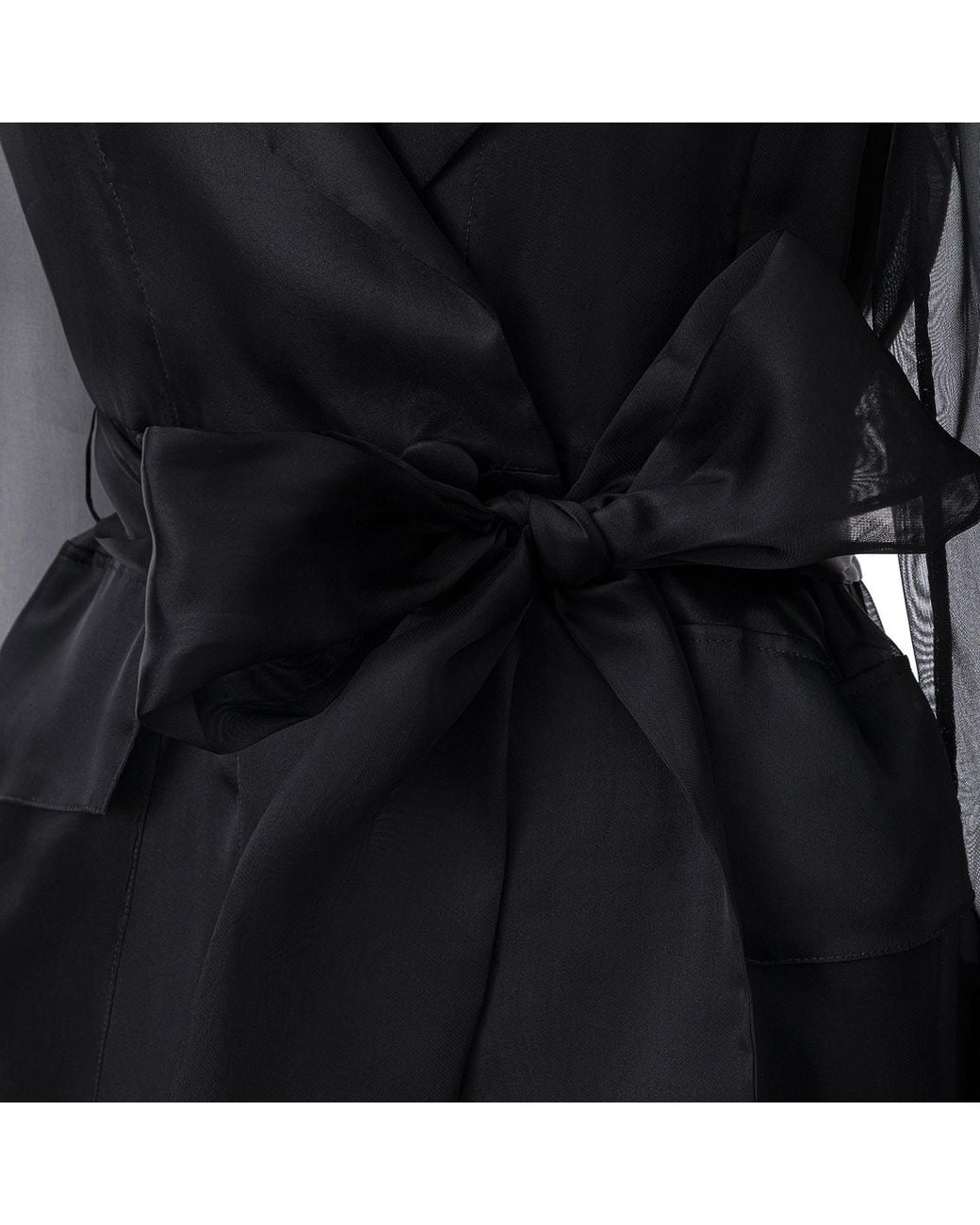 Lita Couture Black See Through Organza Trench Dress