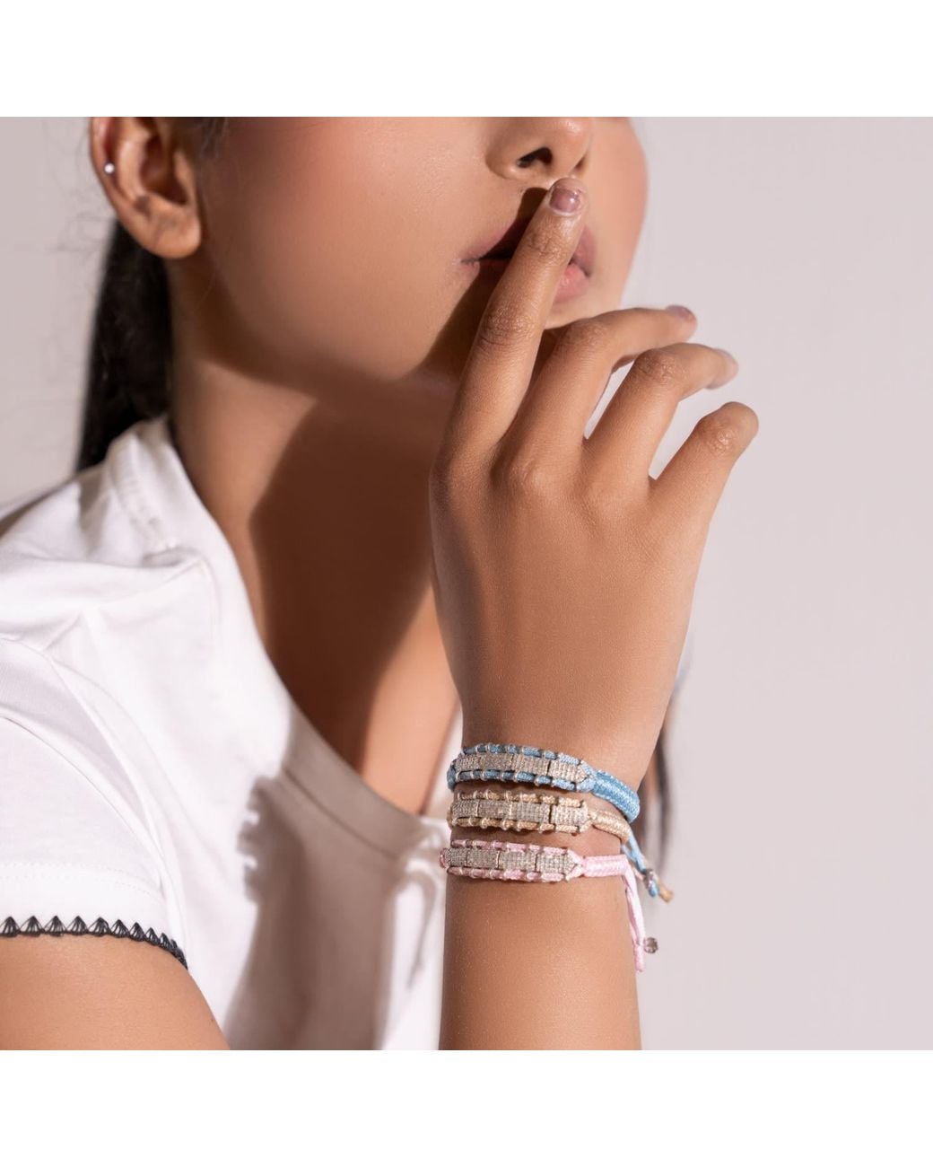 Caravan of Stones Pink Baby Row Bracelet