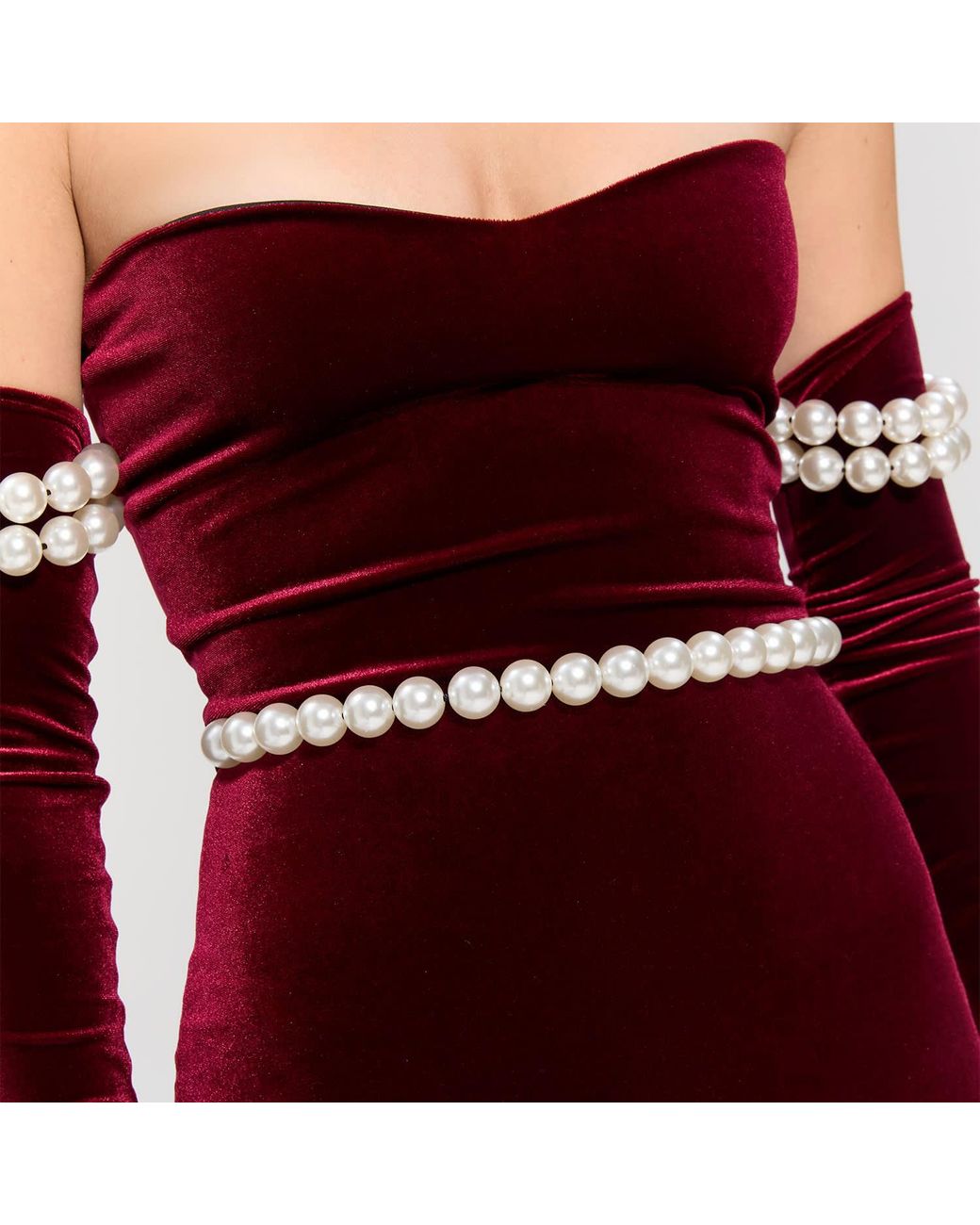 Nur Karaata Red Eternal Pearl Dress