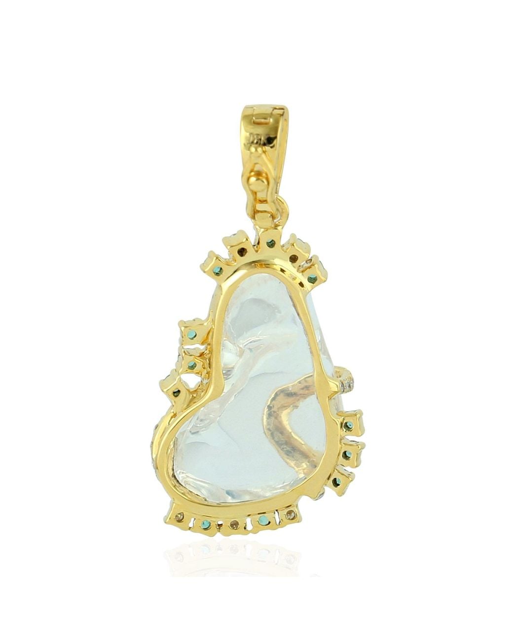 Artisan Metallic 18K Opal, Emerald & Diamond Pendant