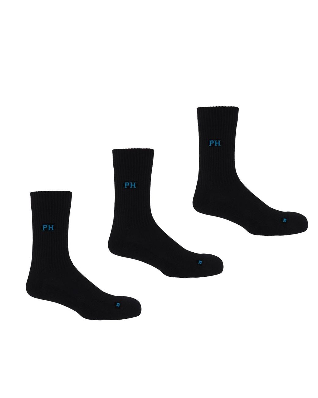 Peper Harow - Made in England Black Three Pack Sport Socks – for men