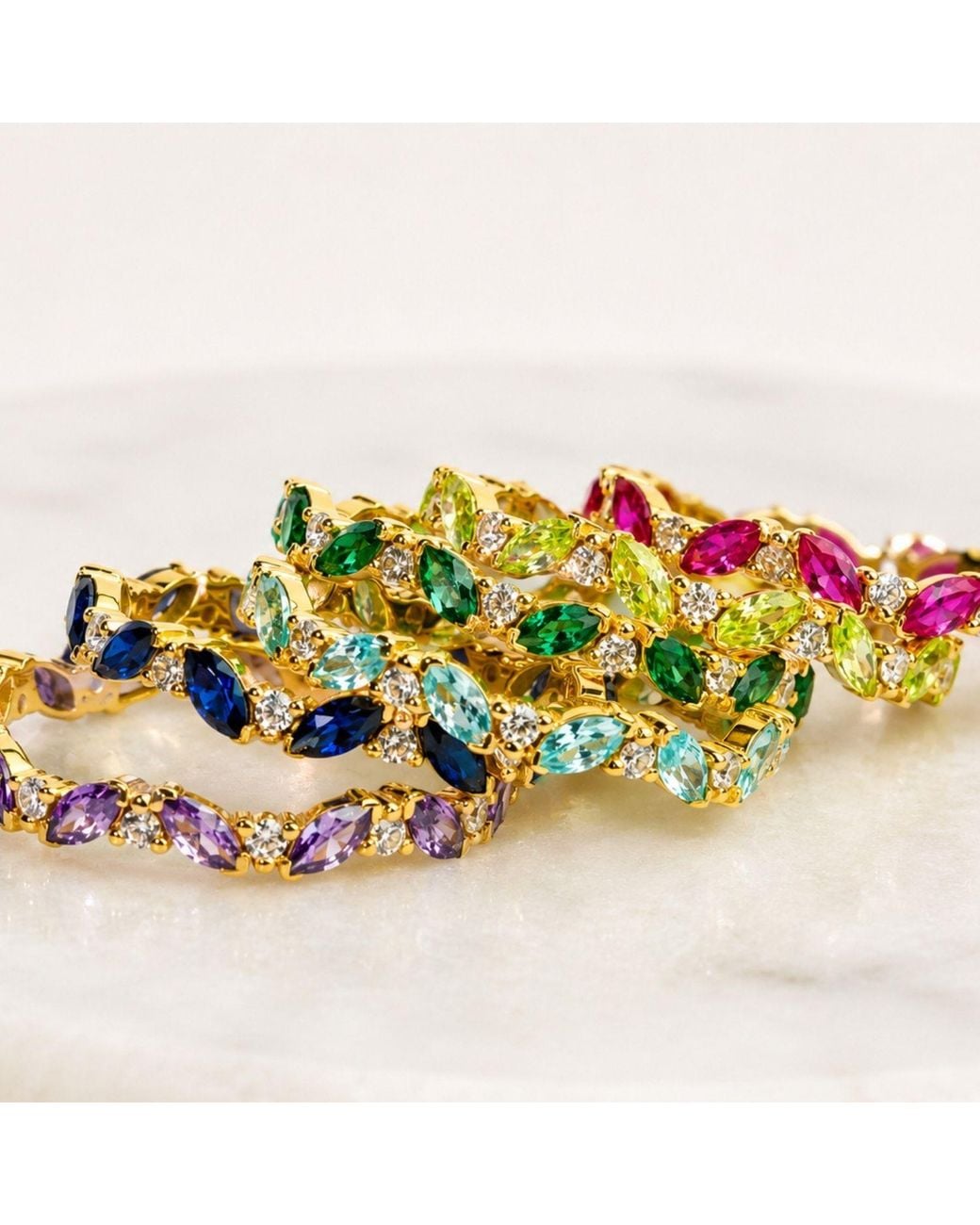 Belinda Jewelz Metallic Sapphire Marquise Birthstone Infinity Ring