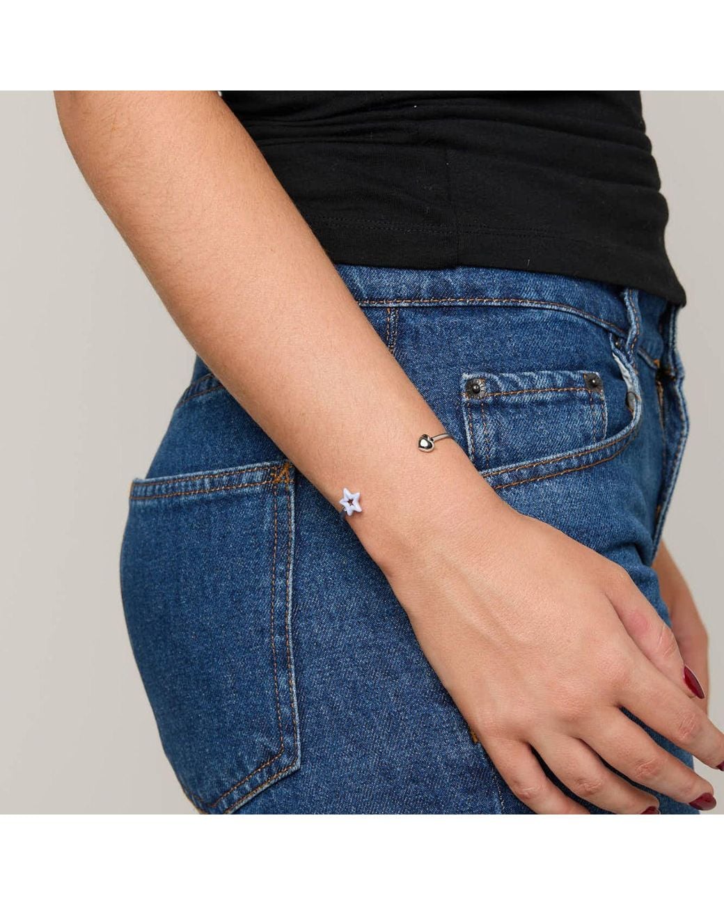 Dolcetto Designs White Cometa Enamel Star Bangle