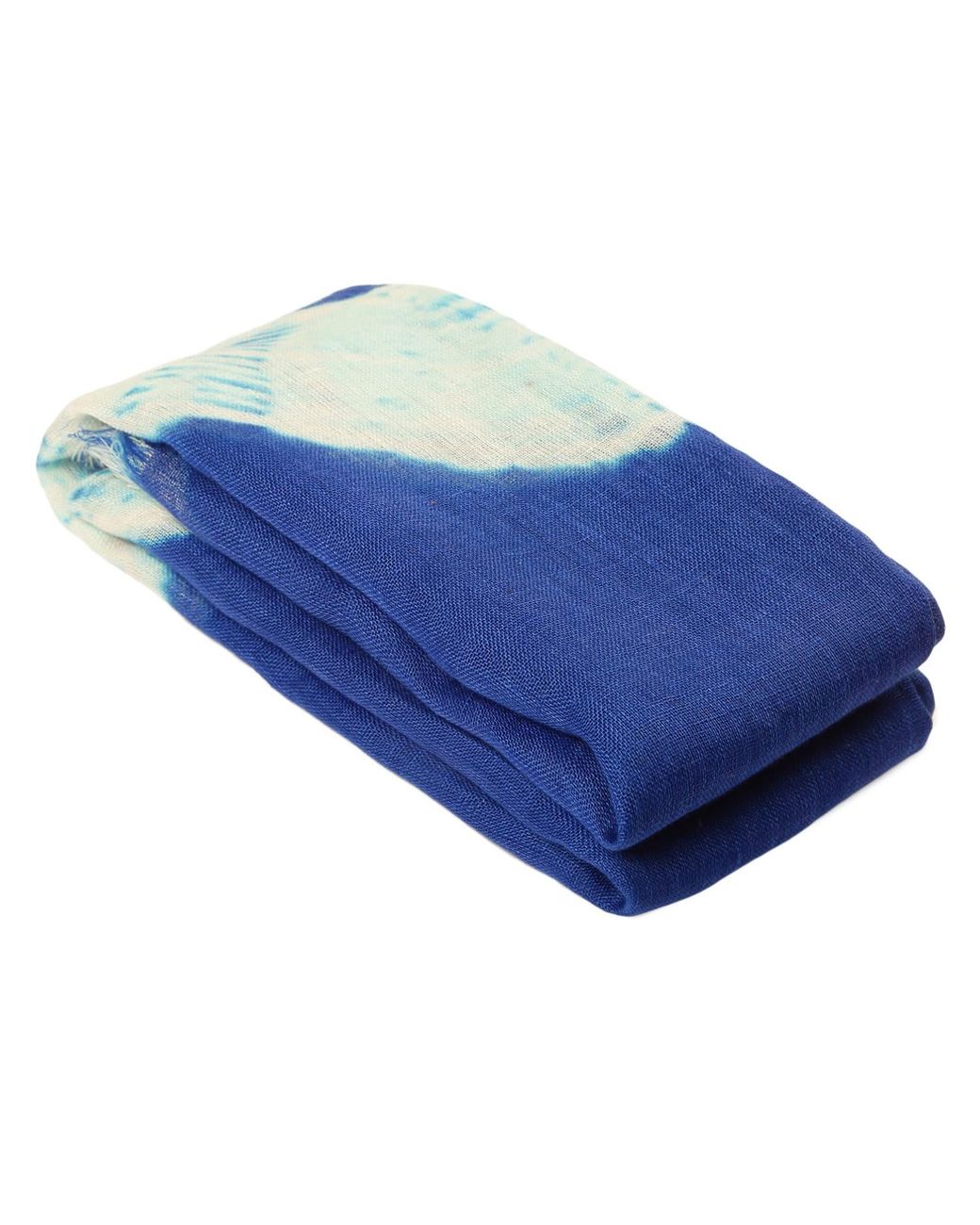Heritagemoda Blue Handmade Marrakech Tie-Dye Linen Scarf