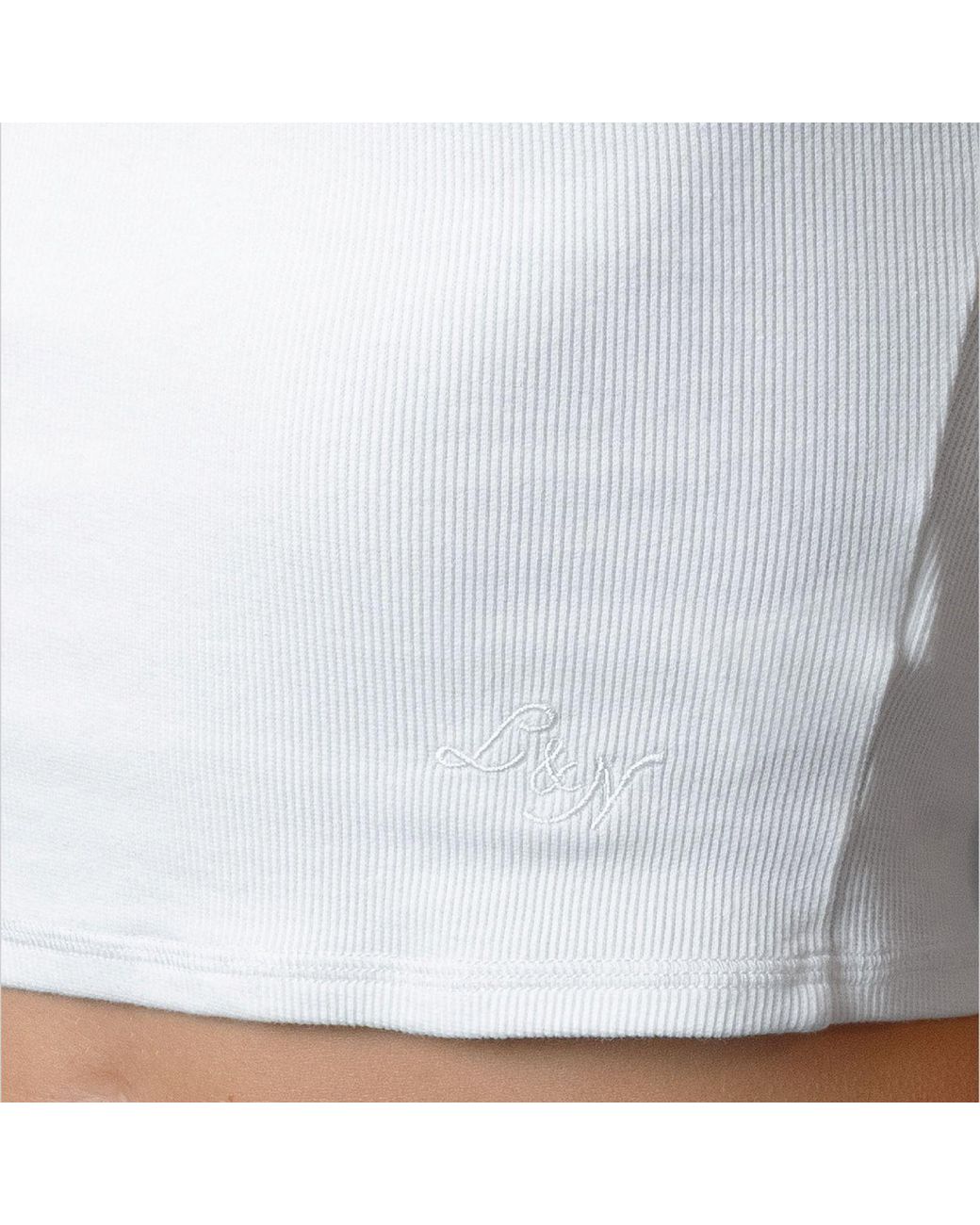 Love and Nostalgia White Mini Rib Raglan Tee